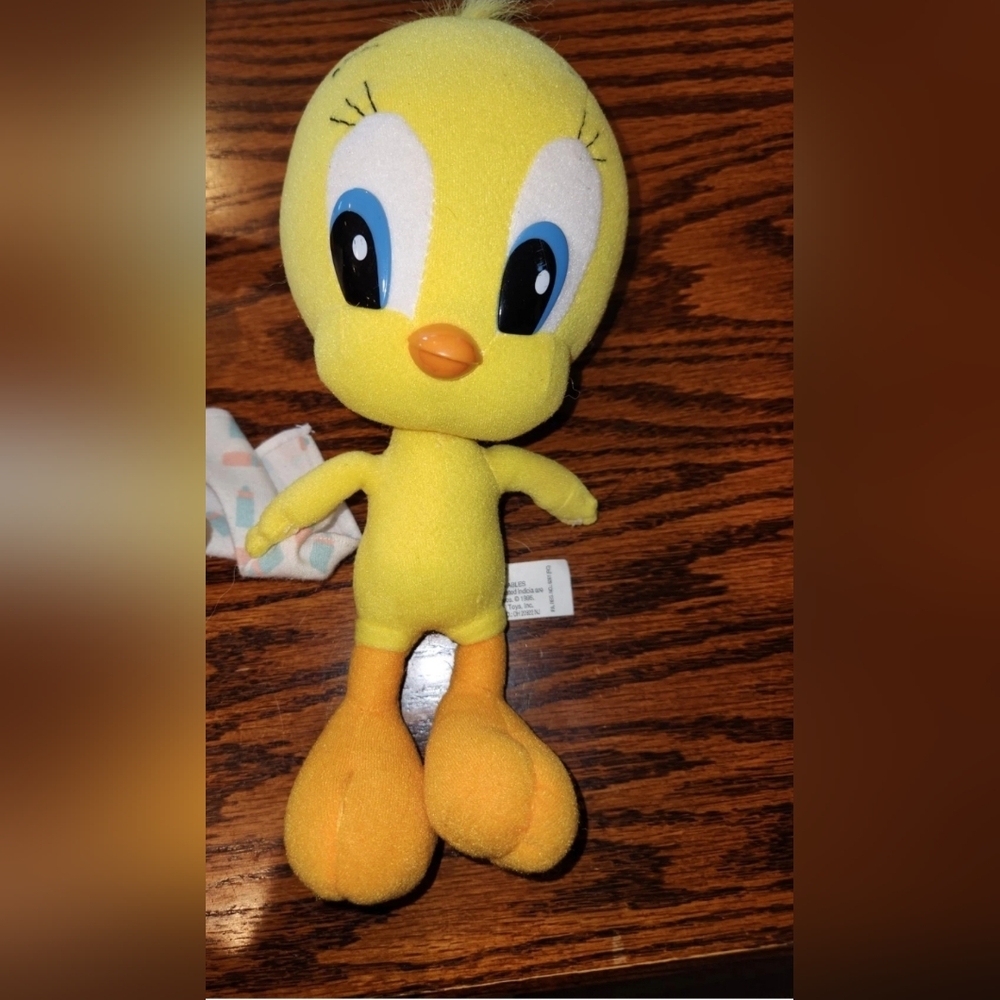 Tweety Bird Tyco 9” Looney Tunes Plush Vtg 1995 Baby Blanket Yellow Bird